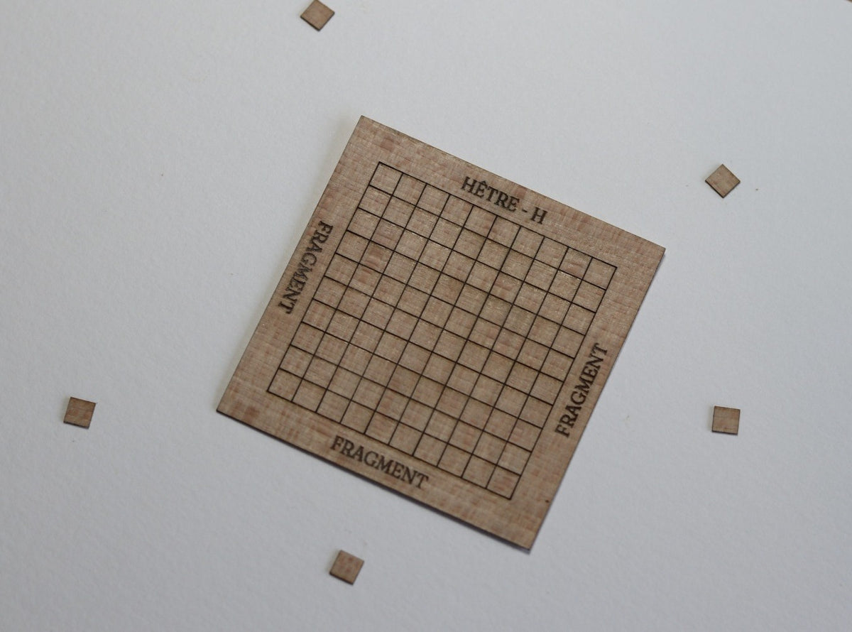 Plaquette de 100 tesselles en bois